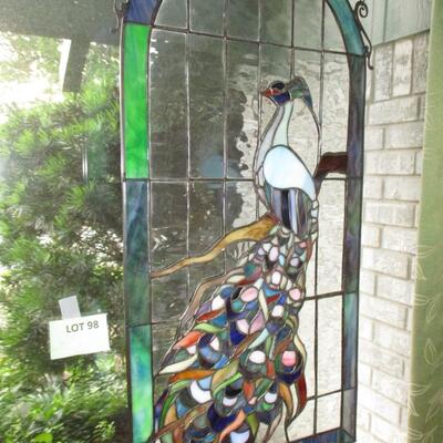 Peacock Stained Glass Window Decor
