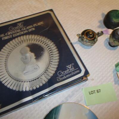 Goebel Crystal Glass Plate/Hummel Figurine and other