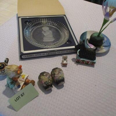Goebel Crystal Glass Plate/Hummel Figurine and other