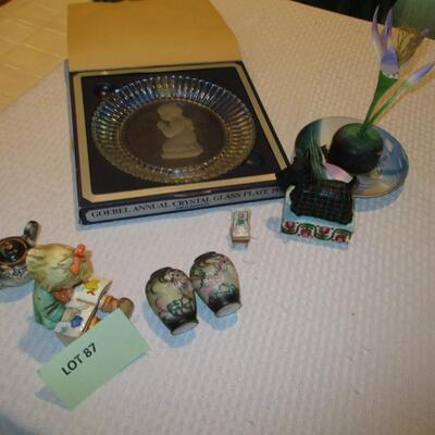 Goebel Crystal Glass Plate/Hummel Figurine and other