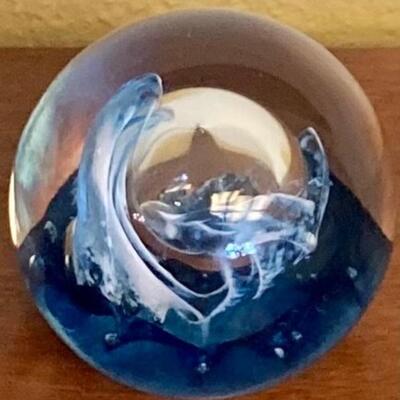 Caithness Glass Quicksilver Paper Weight In Box