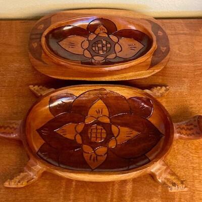 Carved Wooden Turtle Box