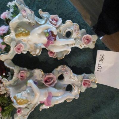 Porcelain Angel Set/Ceramic Pot