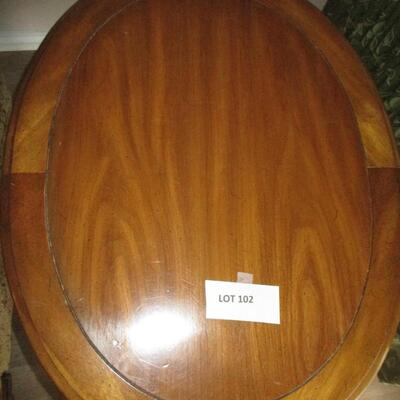 Round Wooden Mid-century End Table
