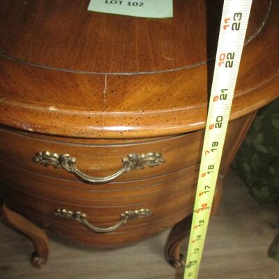 Round Wooden Mid-century End Table