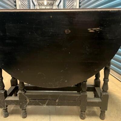 Black Drop leaf oval table