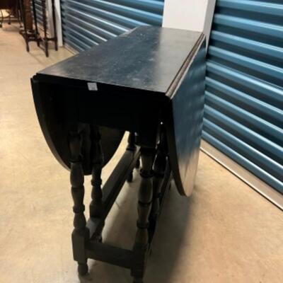 Black Drop leaf oval table