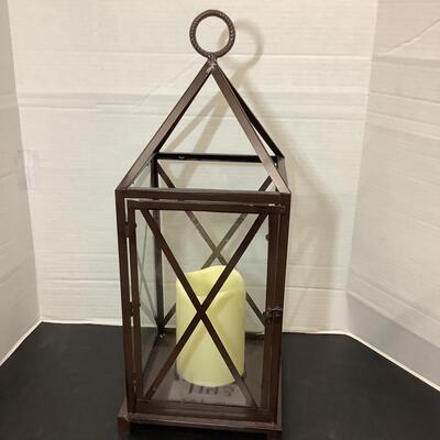Lot 1143. Large Brown Lantern with Flameless Candle