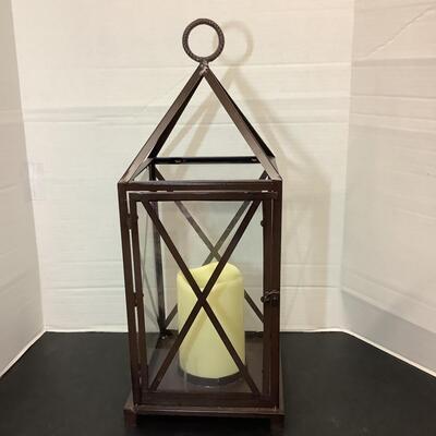 Lot 1143. Large Brown Lantern with Flameless Candle