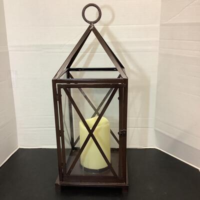 Lot 1143. Large Brown Lantern with Flameless Candle