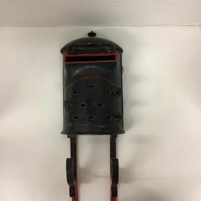 Lot 1150. Rare Antique Cast Iron Mailbox, Wood Stove Style, The Adams Co. Dubuque Iowa