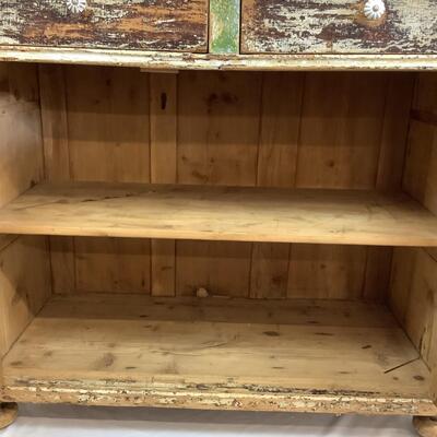 1044 Antique 2-Door & 2 Drawers Sideboard w/ Patina