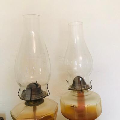 Lot of 2 Antique Oil Lamps