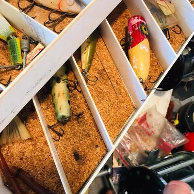 Large Tackle Box full of Lures Vintage!!!