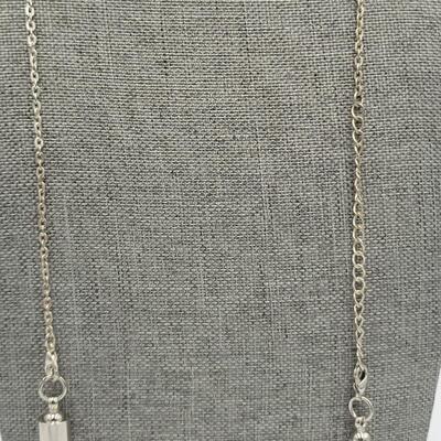 Silver Toned Necklace with Magnetic Medallion