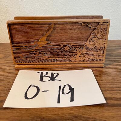 Carved Wood Letter Holder