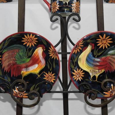 Collectible rooster plates and mugs