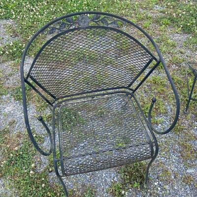 1265 Vintage Black Wrought Iron 5 Pc Patio Set