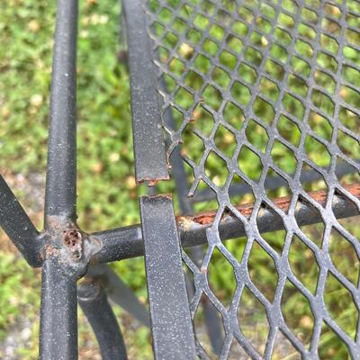 1266 Vintage Black Wrought Iron Glider with Table