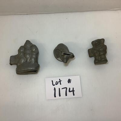 Lot. 1174. Antique Pewter Eppelsheimer Ice Cream Molds ( Pigs & Bears )