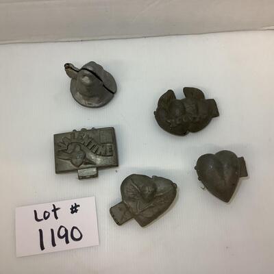 Lot. 1190. Antique Pewter Eppelsheimer Ice Cream Molds ( VALETINES )