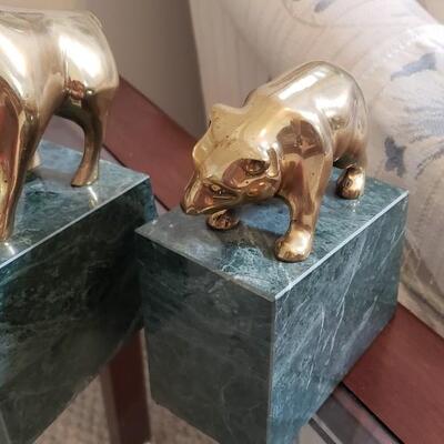 Brass & Marble wall street bookends