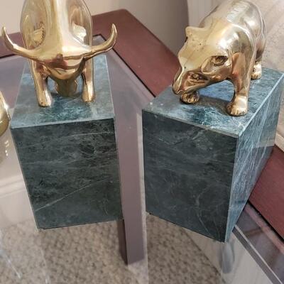 Brass & Marble wall street bookends