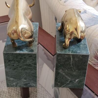 Brass & Marble wall street bookends