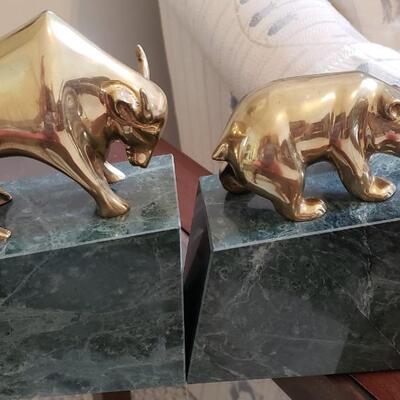 Brass & Marble wall street bookends