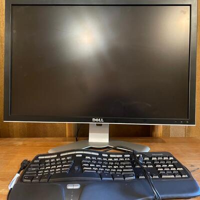 31 inch computer screen and keyboard