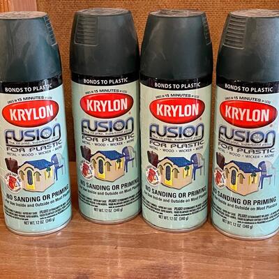 4 cans of fusion paint for plastic