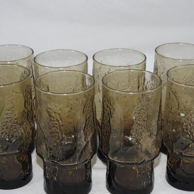 Vintage Libbey Rainey brown amber glasses