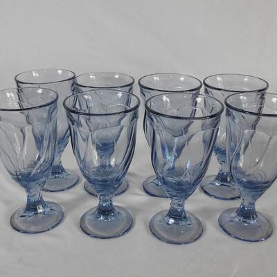 Vintage noritake sweet swirl light blue water goblets