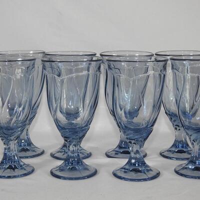 Vintage noritake sweet swirl light blue water goblets