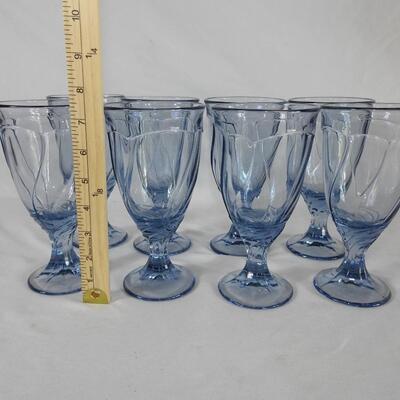 Vintage noritake sweet swirl light blue water goblets