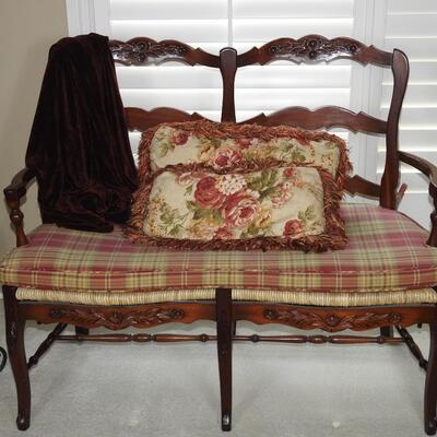French country style two seater ladder back settee i