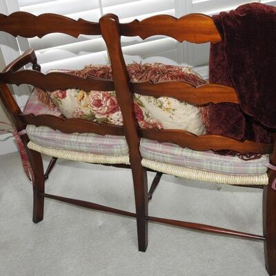 French country style two seater ladder back settee i
