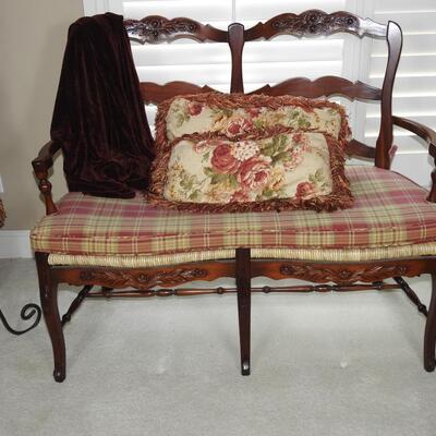 French country style two seater ladder back settee i
