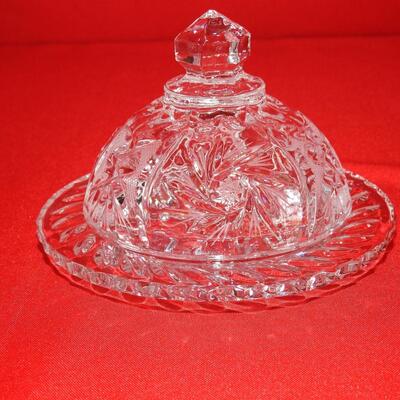 Vintage crystal Domed butter dish