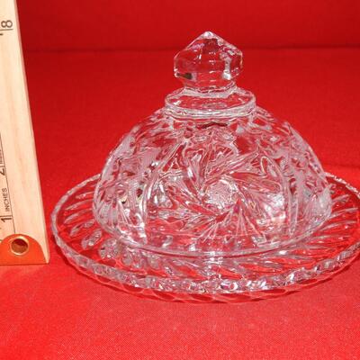 Vintage crystal Domed butter dish