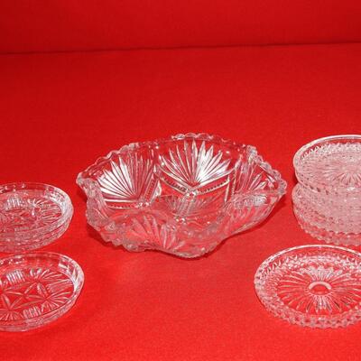 Glass bowl & coasters