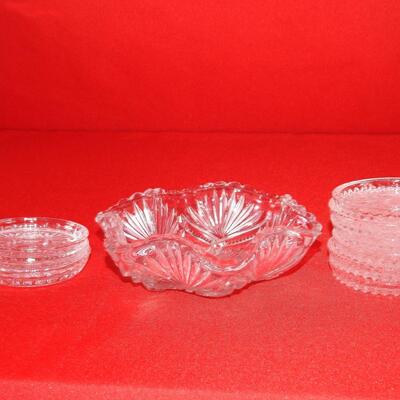 Glass bowl & coasters