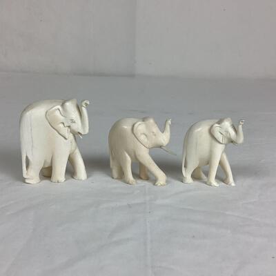 1268 Carved Bone Elephants
