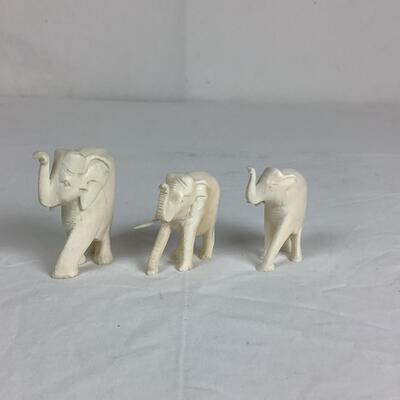 1268 Carved Bone Elephants