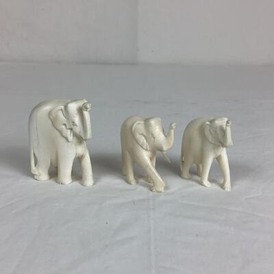 1268 Carved Bone Elephants