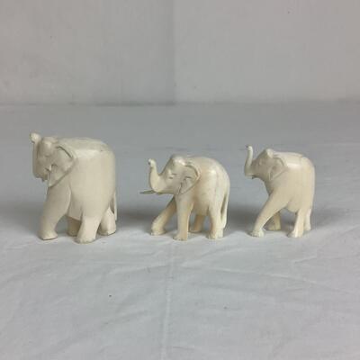 1268 Carved Bone Elephants