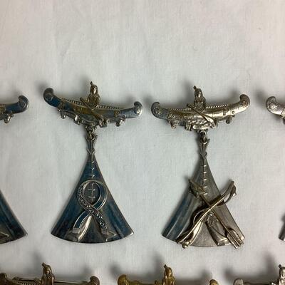 1269 Vintage Order of Red Men Degree of Pocahontas Canoe Pin Medallions