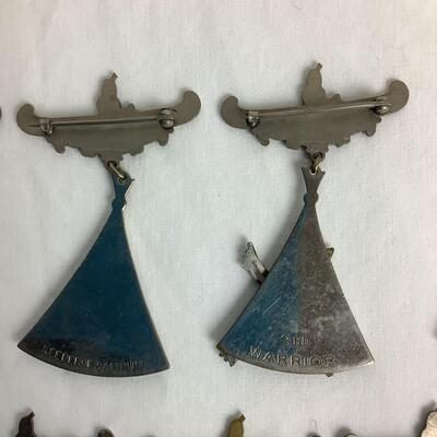 1269 Vintage Order of Red Men Degree of Pocahontas Canoe Pin Medallions