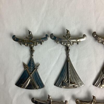 1269 Vintage Order of Red Men Degree of Pocahontas Canoe Pin Medallions