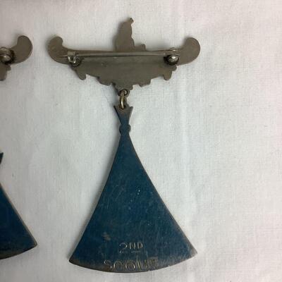 1269 Vintage Order of Red Men Degree of Pocahontas Canoe Pin Medallions